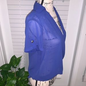3/$10 Sheer Royal Blue Blouse - Small
